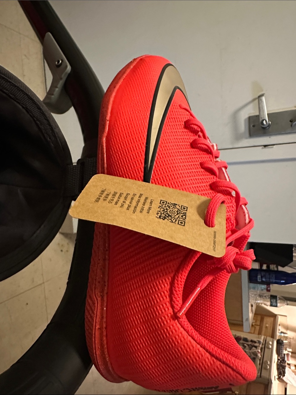Nike Men's Athletic Shoe in Bright Red with Black Swoosh